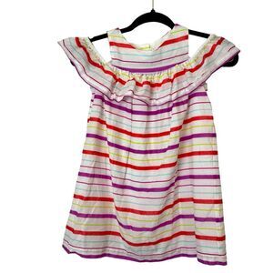 Janie and Jack Multicolor Stripes Cold Shoulder Dress, Size 6